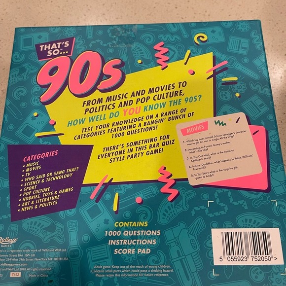 Ridley's That's So 90s Trivia Game - Picture 2 of 5